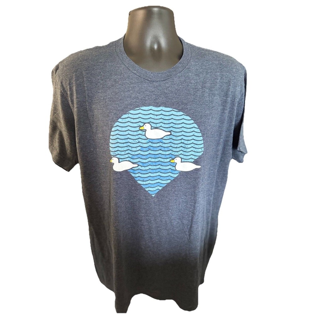 Baseballism Ducks on the Pond Blue T-Shirt - Men's Size Xtra Large